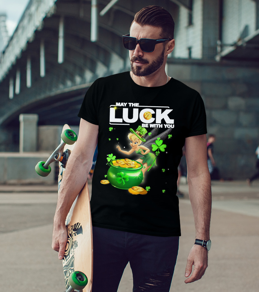 May The Luck Be With You Tinkerbell Coins Green T-Shirt
