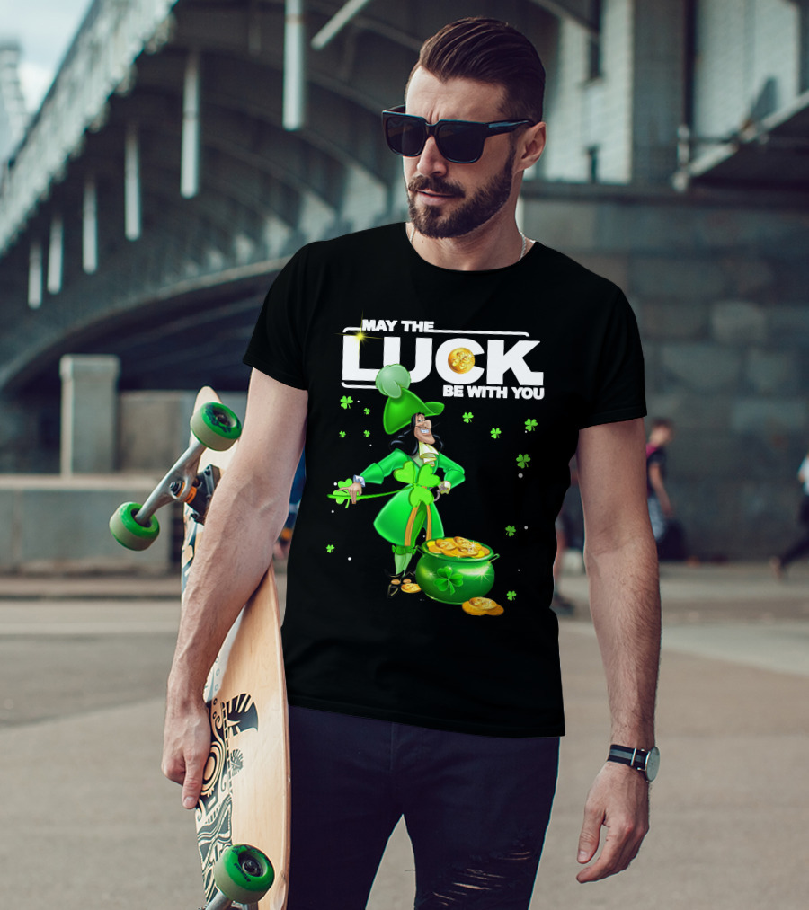 May The Luck Be With You Hook Luck Captain Green Coins Shamrock Pot T-Shirt