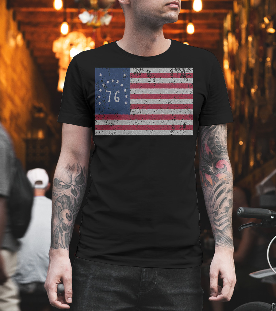 American Bennington Flag 76 United States Of America 1776 T-Shirt