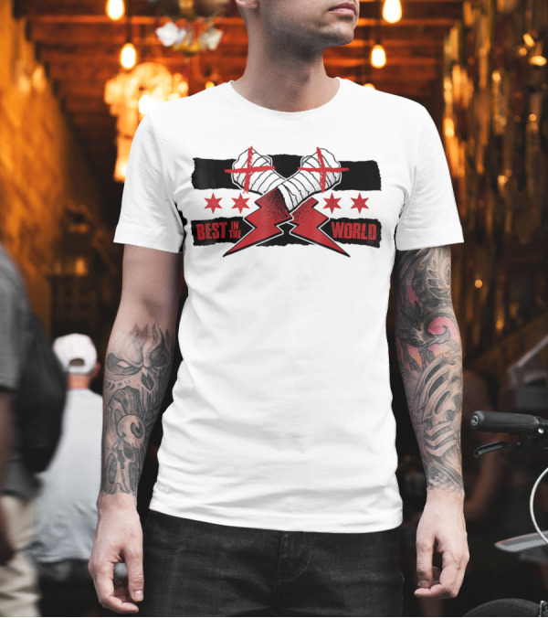 Best in the World CM Punk First AEW Gift Fists Stars Lightning Bolts T-Shirt Best in the World CM Punk First AEW Gift Fists Stars Lightning Bolts T-Shirt