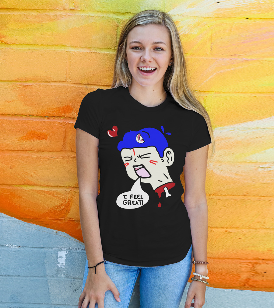 6 Dogs Merch I Feel Great Heart Cartoon Bone Droplets T-Shirt
