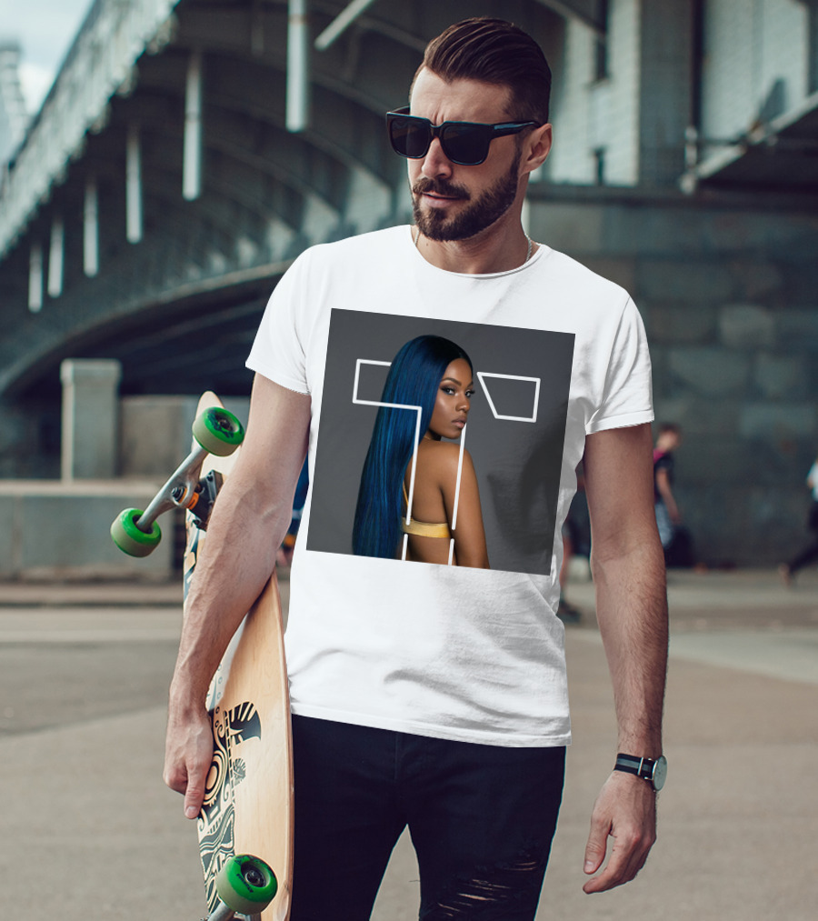 Terilisha T Silhouette Overlay With Blue Hair T-Shirt