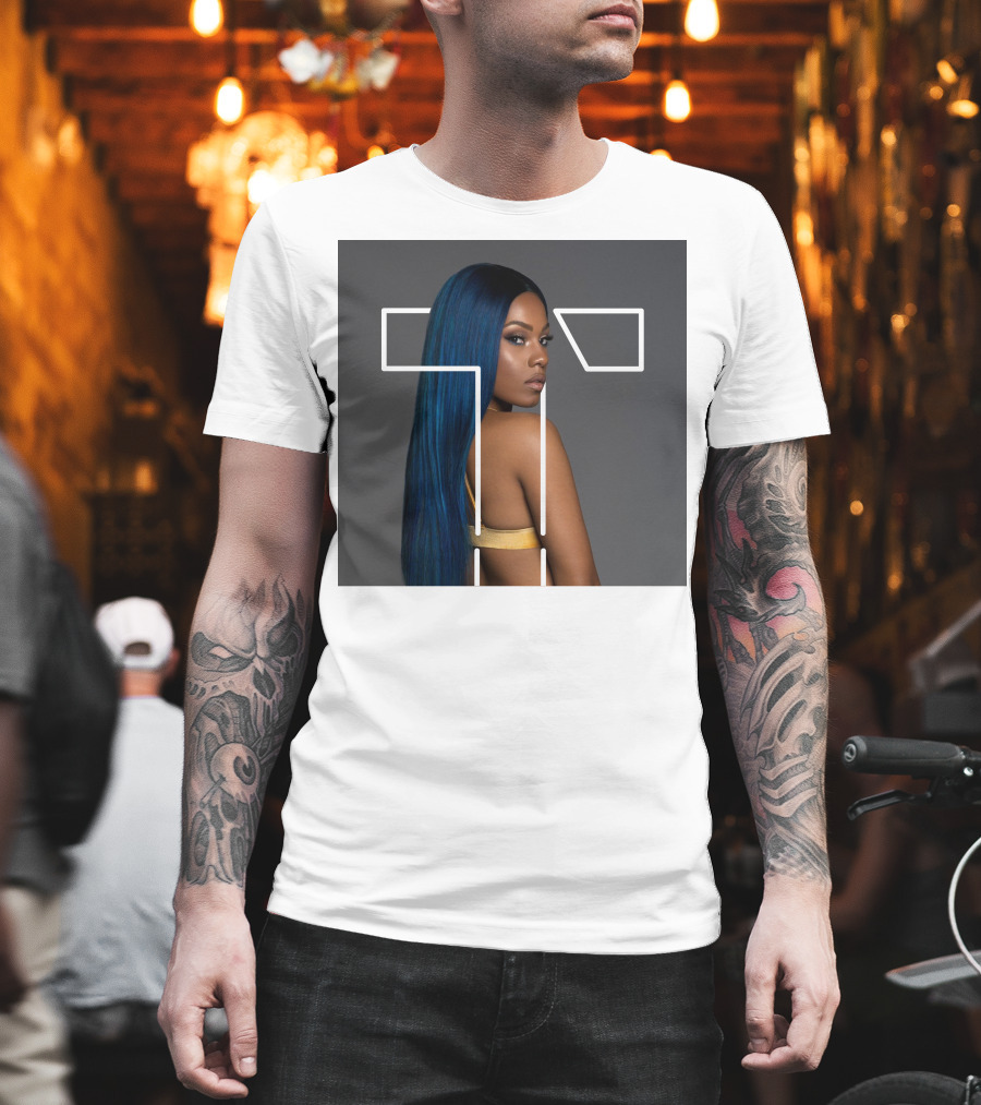 Terilisha T Silhouette Overlay with Blue Hair T-Shirt