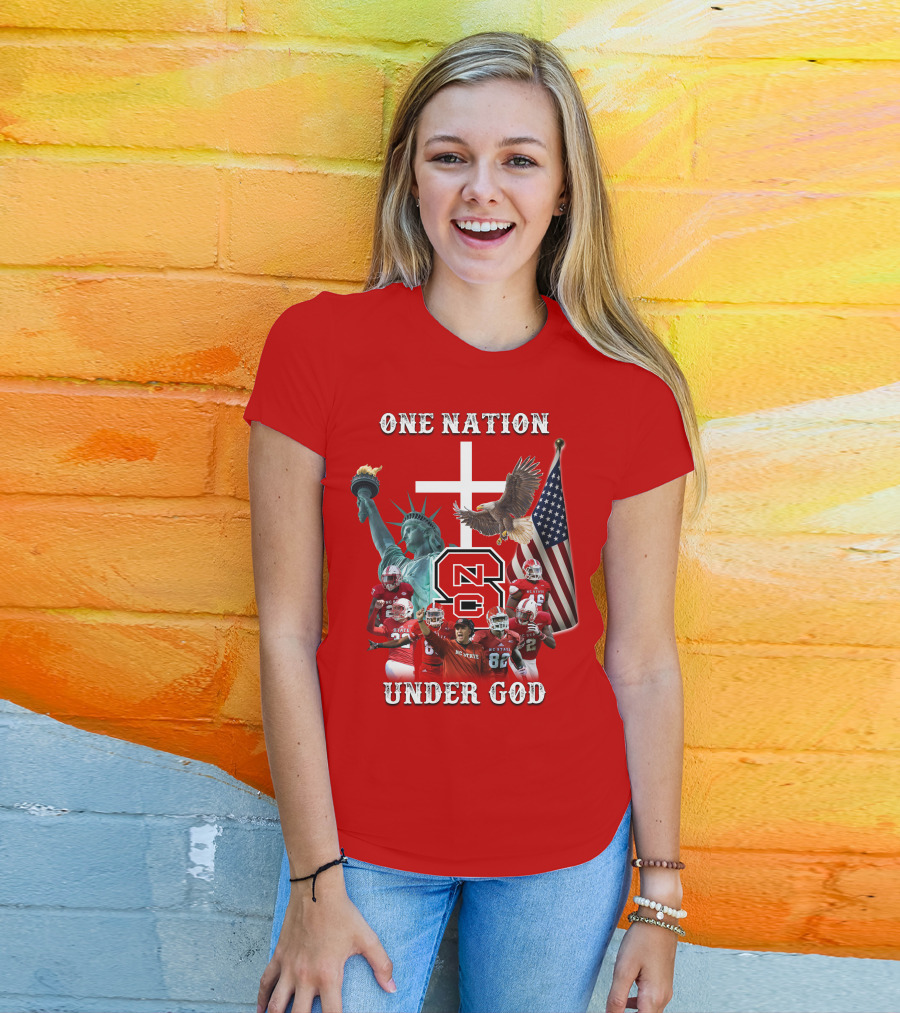 NC State Wolfpack Football One Nation Under God T-Shirt