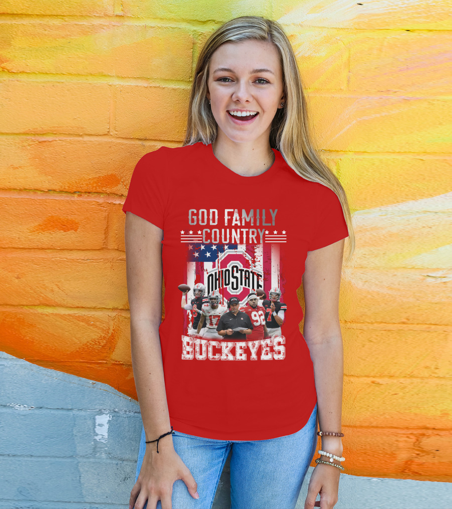 Ohio State God Family Country Buckeyes T-Shirt