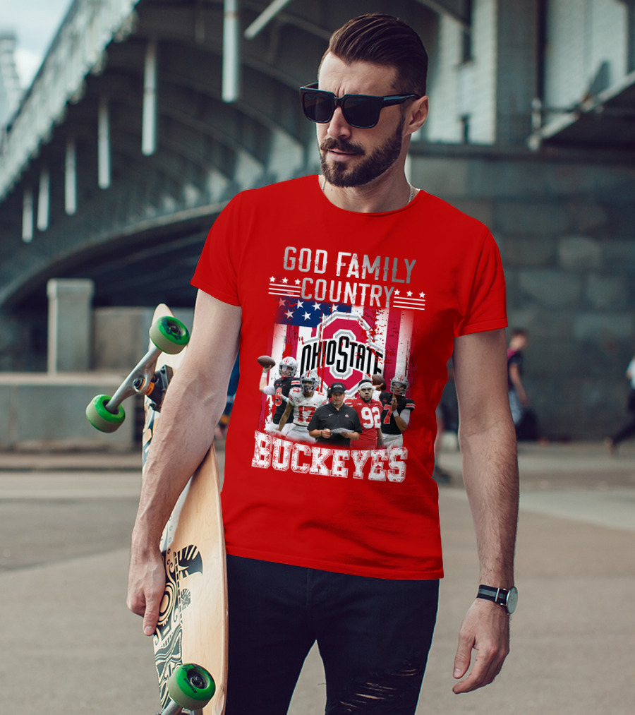 Ohio State God Family Country Buckeyes T-Shirt