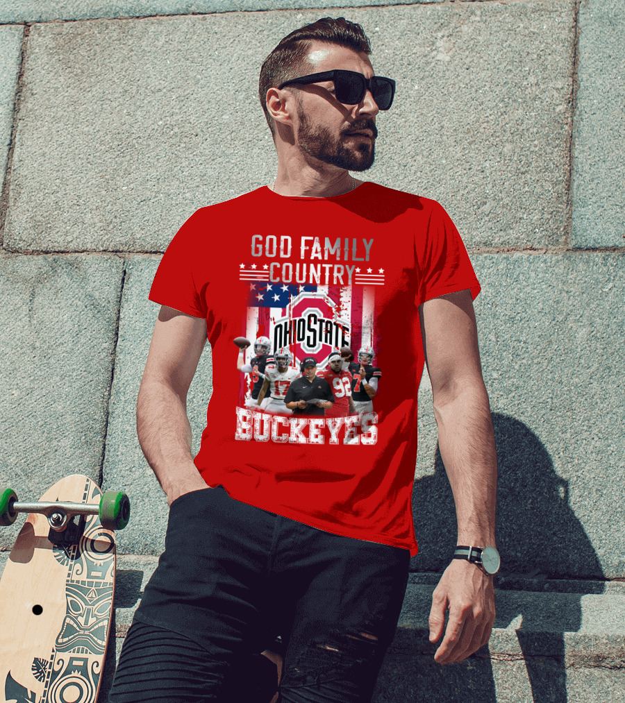 Ohio State God Family Country Buckeyes T-Shirt