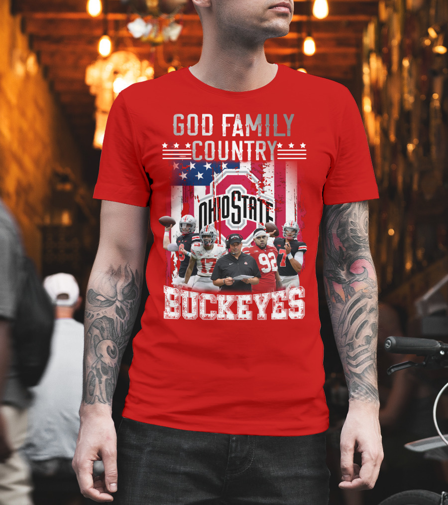 Ohio State God Family Country Buckeyes T-Shirt
