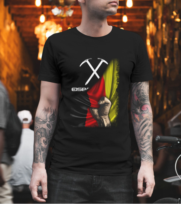 Eisbrecher Flagge Duo Pickaxes German Colors Fist T-Shirt Eisbrecher Flagge Duo Pickaxes German Colors Fist T-Shirt