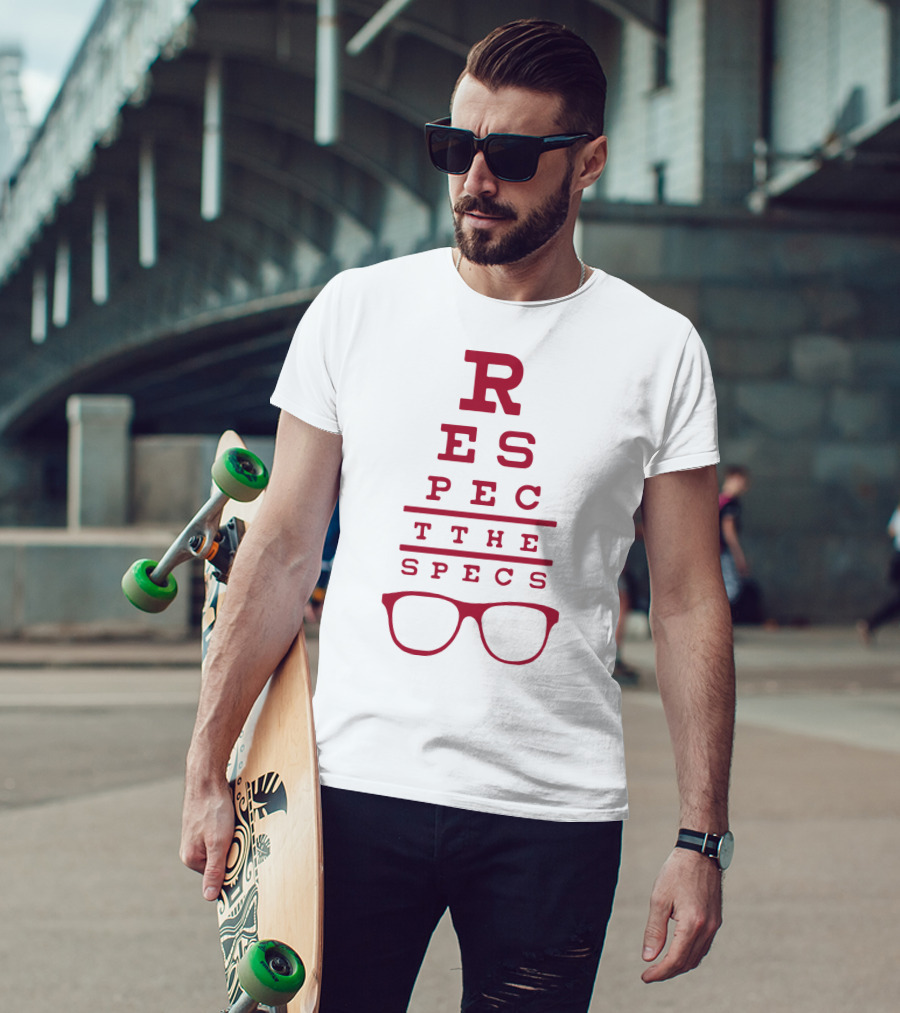 Respect The Specs Rodrigo Blankenship Eyewear Typography T-Shirt