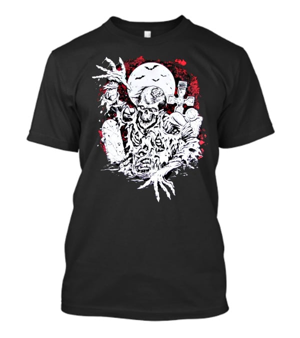 Summer Goth Zombie Undead Walking Corpse Horror Grave Moon T-Shirt