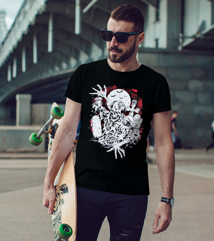 Summer Goth Zombie Undead Walking Corpse Horror Grave Moon T-Shirt