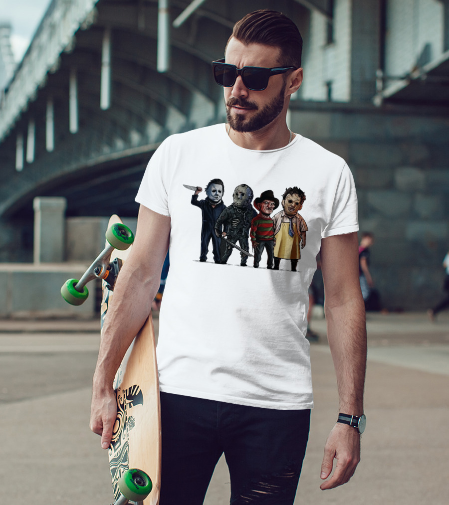 Summer Men MYERRS Michaell Halloween Horror Movie Characters Icons T-Shirt