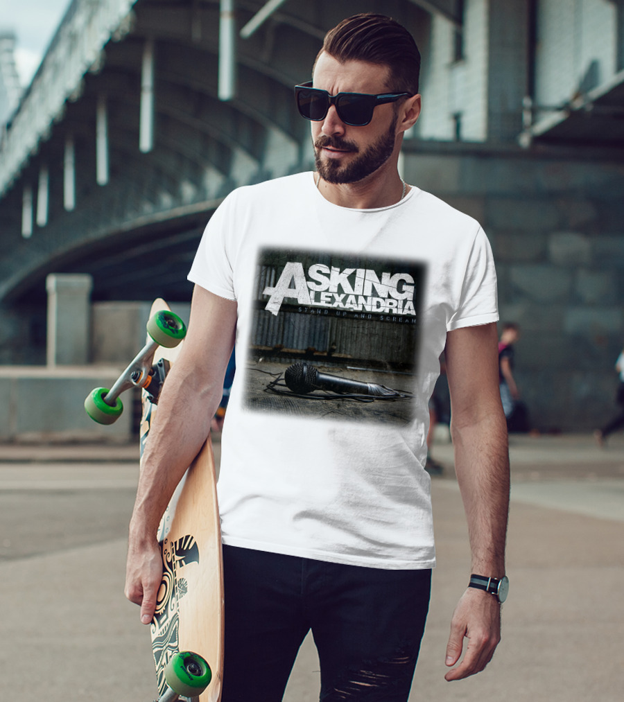 Asking Alexandria Stand Up And Scream Microphone Scene T-Shirt
