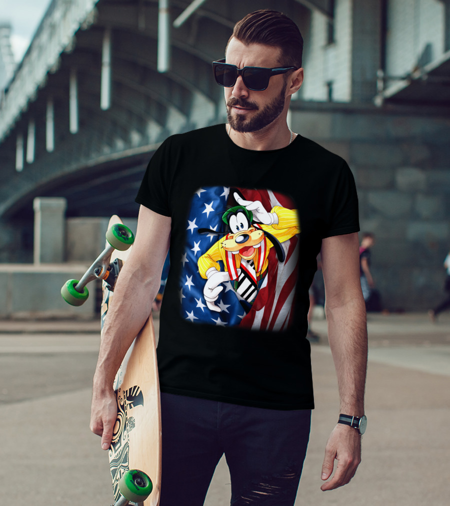 Goofy American Flag Fourth Of July T-Shirt