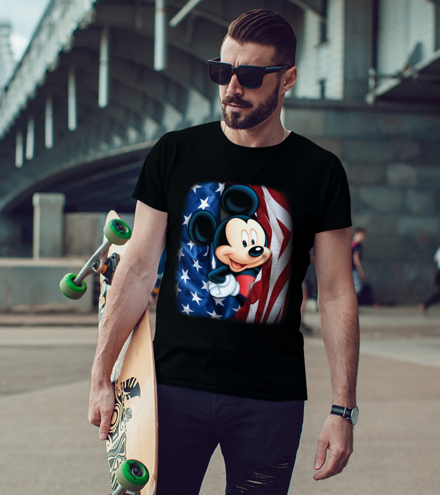 Mickey Mouse American Flag Fourth Of July T-Shirt