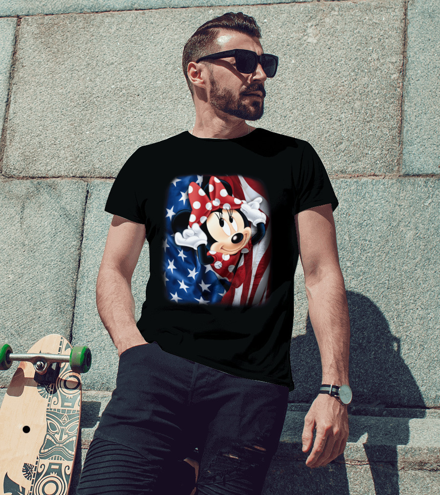 Minnie Mouse Stars And Stripes Fourth Of July T-Shirt