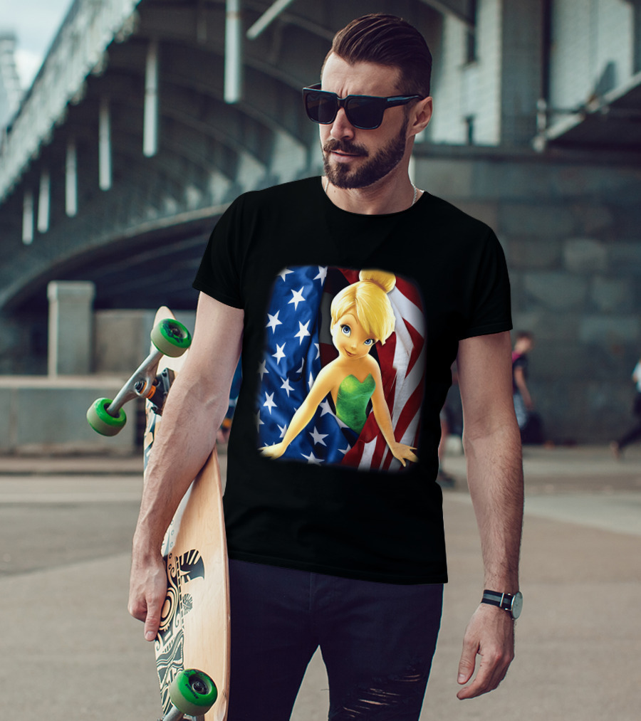 Tinkerbell American Flag Fourth Of July T-Shirt