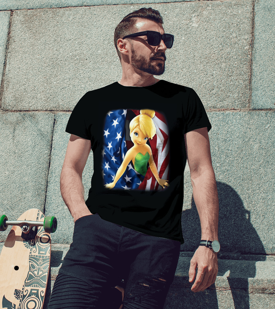 Tinkerbell American Flag Fourth Of July T-Shirt