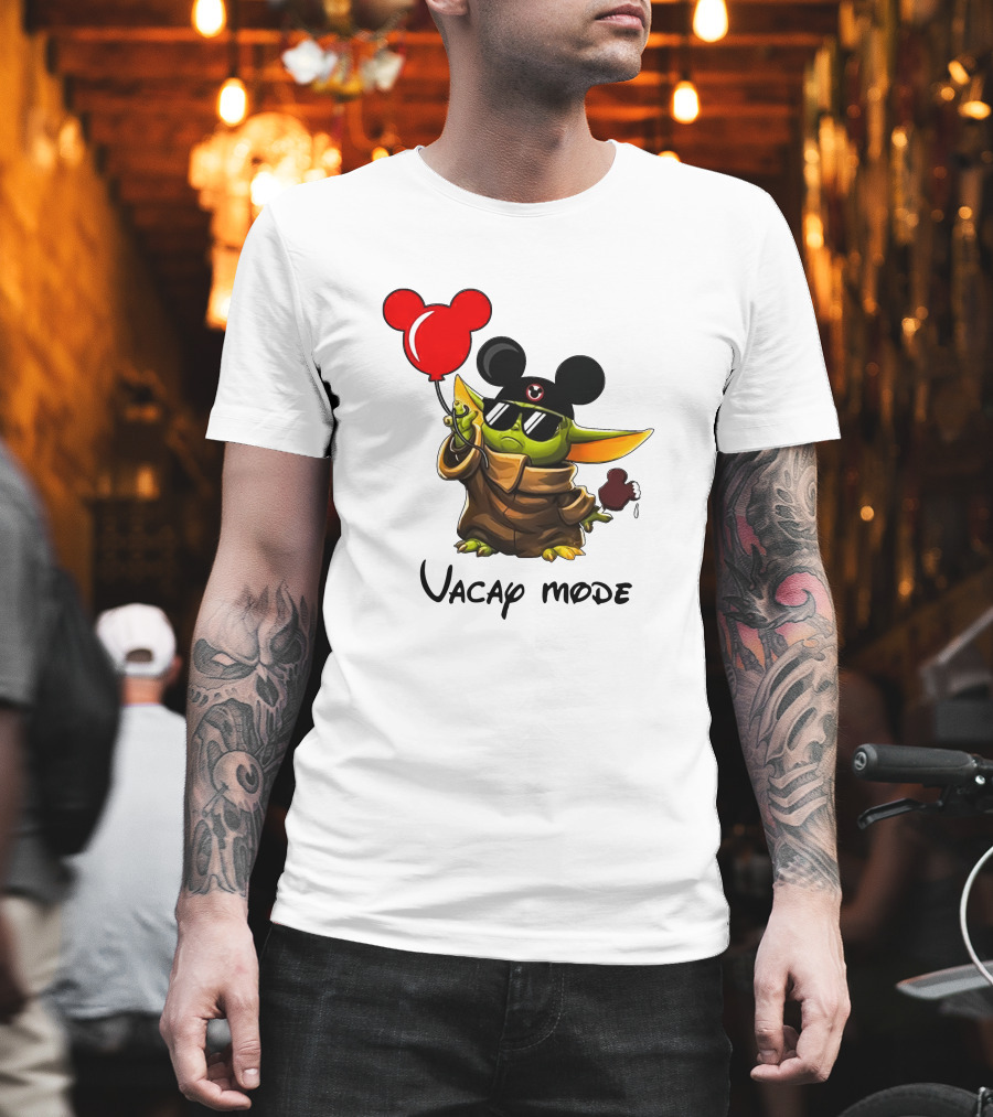 Mickey Ears Baby Yoda Vacay Mode Fun Balloon T-Shirt