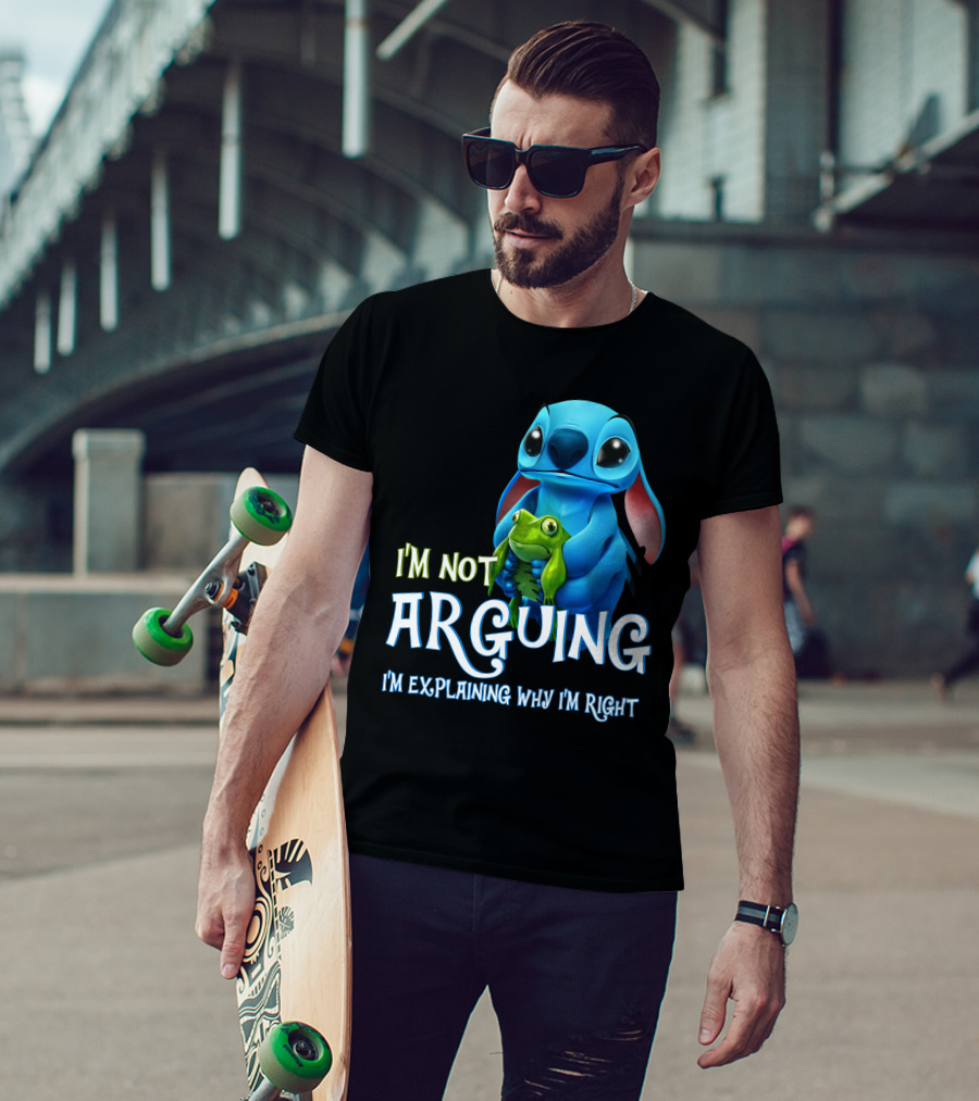 I'm Not Arguing I'm Explaining Why I'm Right Stitch With Frog T-Shirt