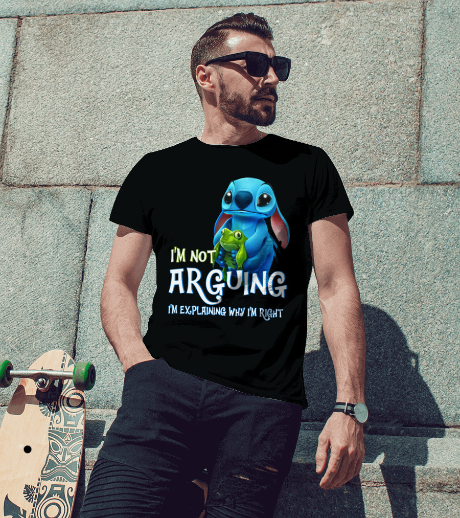 I'm Not Arguing I'm Explaining Why I'm Right Stitch With Frog T-Shirt