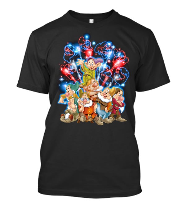 7 Dwarfs Firework Display With Dopey And Sparkling Night Sky T-Shirt