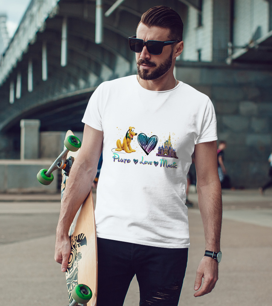 Pluto Love Magic Castle Heart T-Shirt