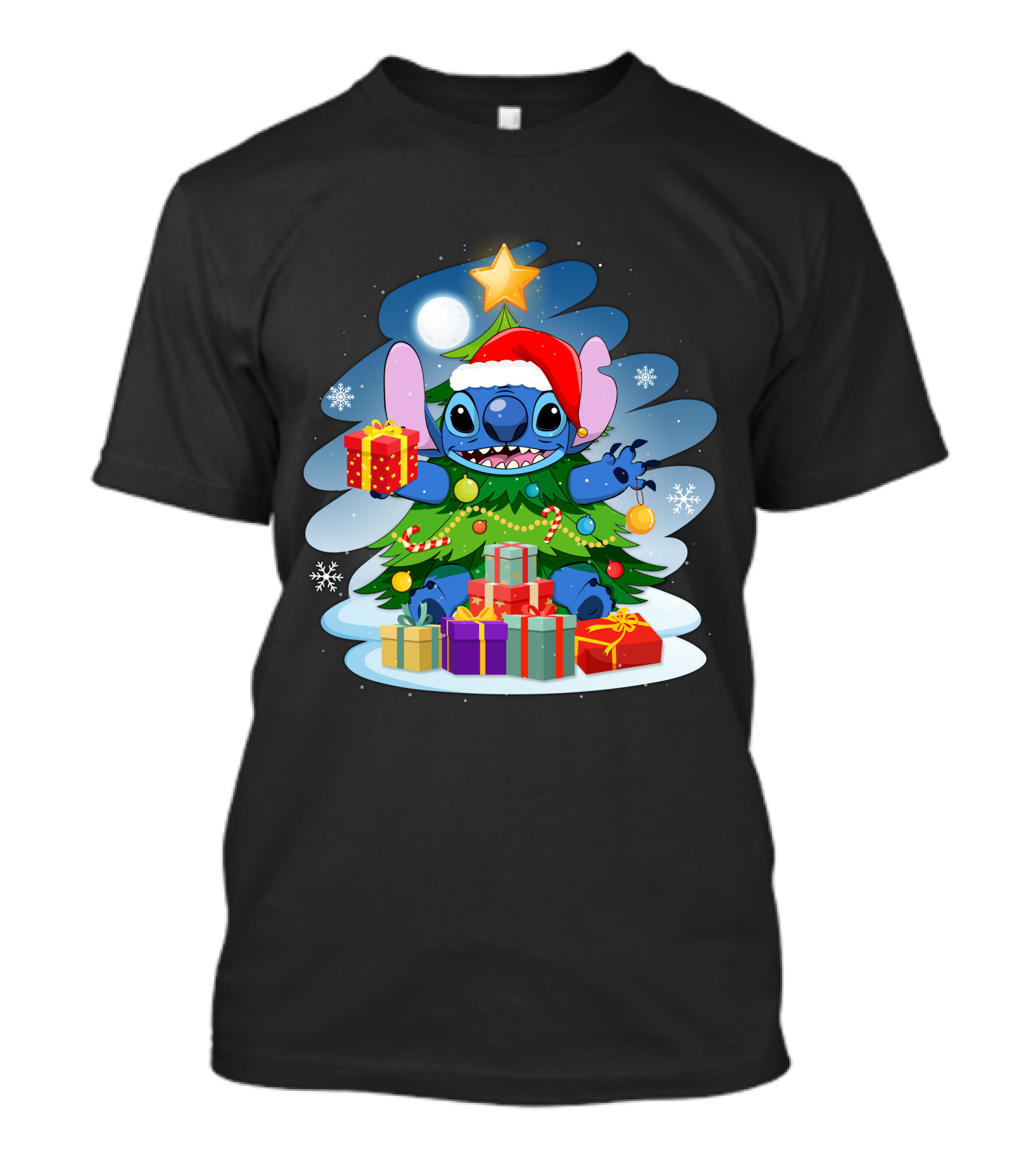 Stitch Christmas Tree Presents Holiday Cheer T-Shirt