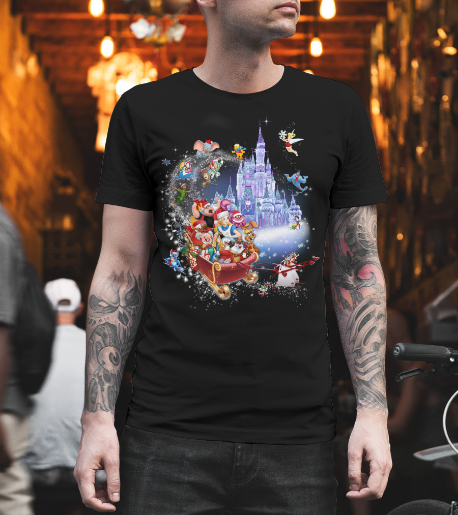 Alice Disney Christmas Wonderland With Castle And Characters T-Shirt