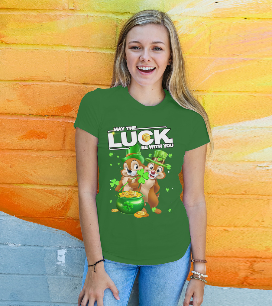 Chip And Dale May The Luck Be With You St Patrick's Day T-Shirt
