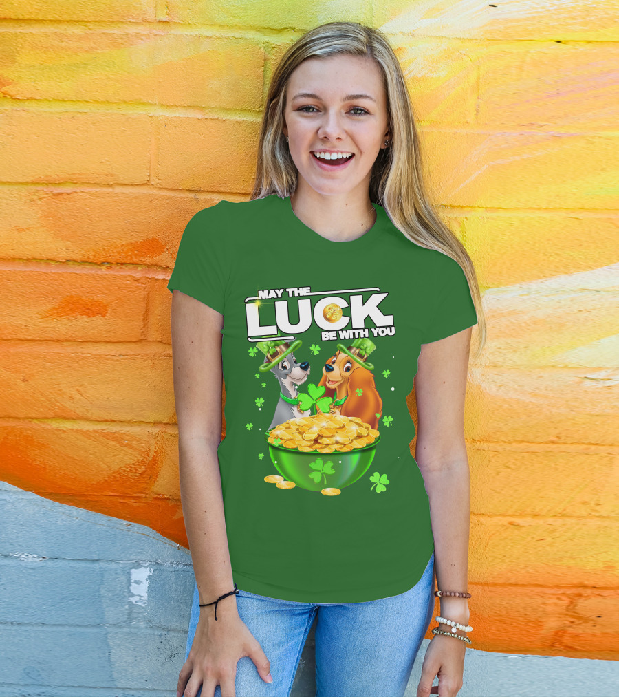 May The Luck Be With You Lady And The Tramp St Patrick's Day T-Shirt