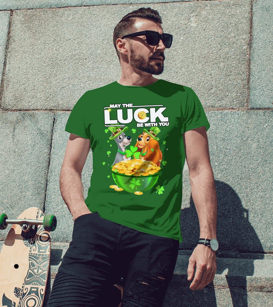 May The Luck Be With You Lady And The Tramp St Patrick's Day T-Shirt