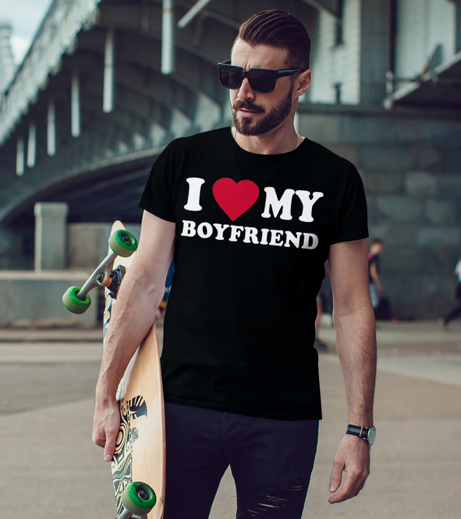 I Love My Boyfriend Heart T-Shirt