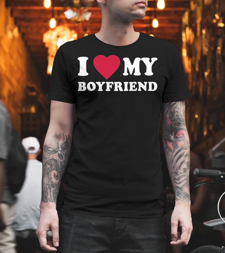I Love My Boyfriend Heart T-Shirt