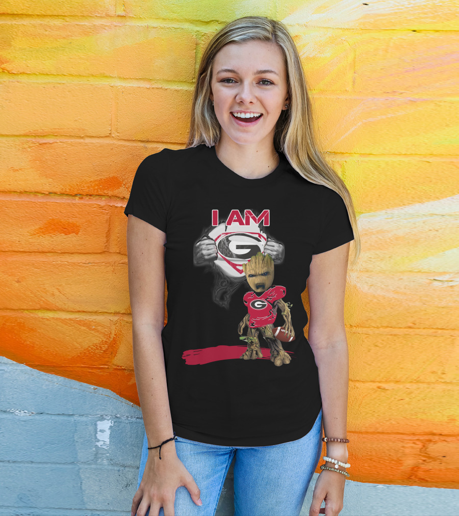 I Am Bulldogs Baby Groot Superman T-Shirt