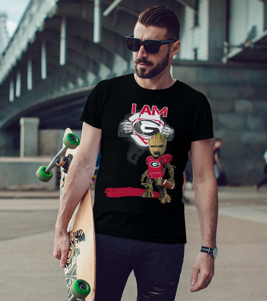 I Am Bulldogs Baby Groot Superman T-Shirt