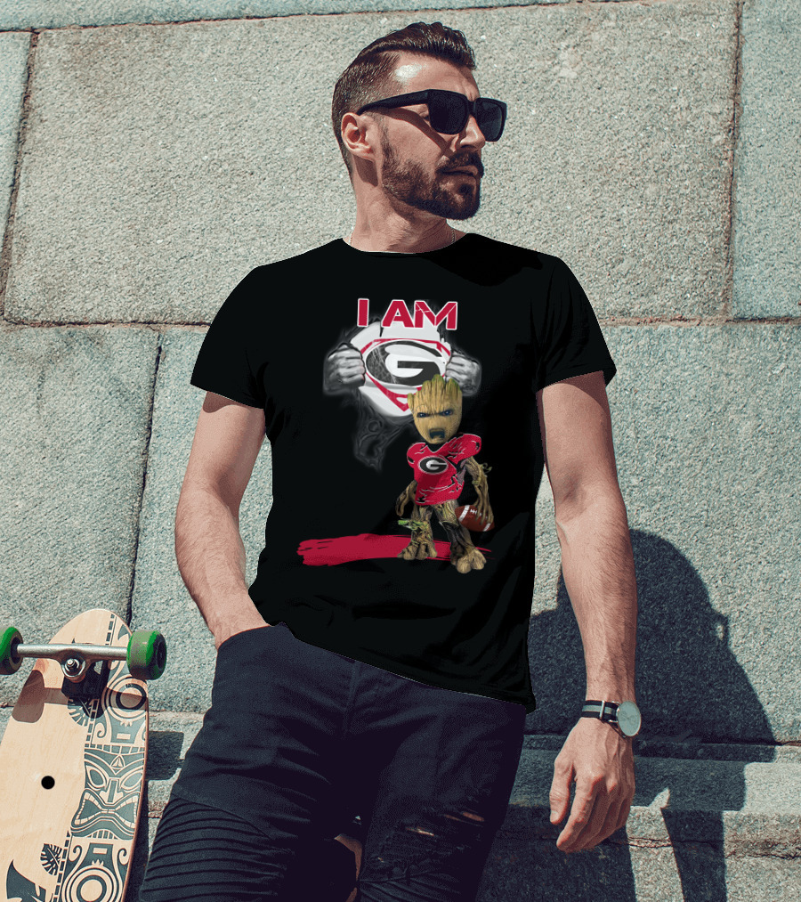 I Am Bulldogs Baby Groot Superman T-Shirt