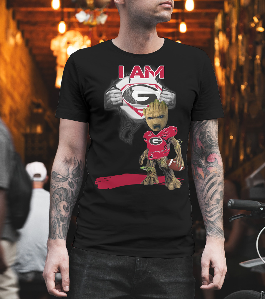 I Am Bulldogs Baby Groot Superman T-Shirt