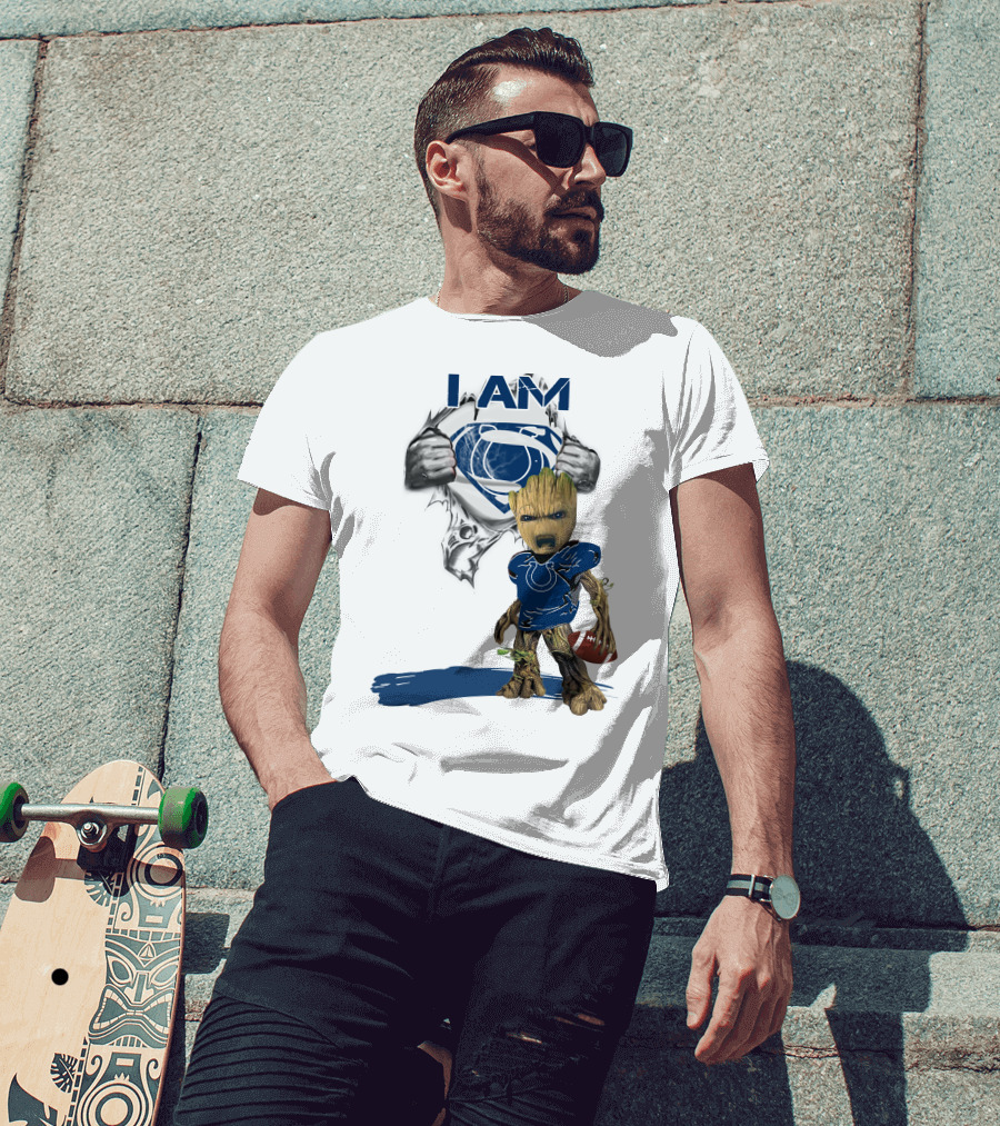 I Am Colts Baby Groot Superman Football T-Shirt