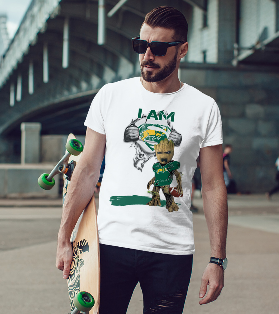 I AM Dakota Baby Groot Bison Football Superman T-Shirt