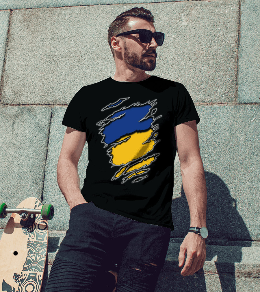 Steelers Cubs15 Blue And Yellow Slashed T-Shirt