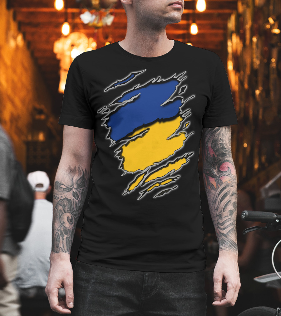 Steelers Cubs15 Blue And Yellow Slashed T-Shirt
