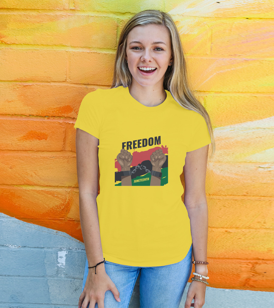 FREEDOM JUNETEENTH Fists Breaking Chains T-Shirt