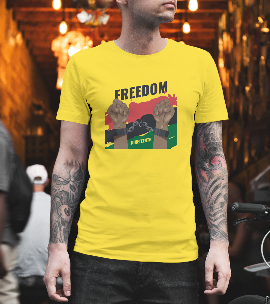 FREEDOM JUNETEENTH Fists Breaking Chains T-Shirt