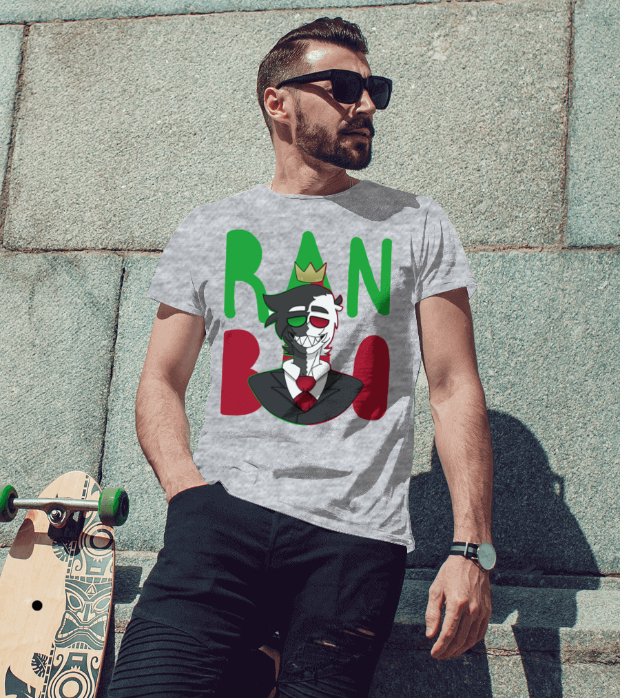 Ranboo Crowned Character In Red Green Black Color Scheme T-Shirt