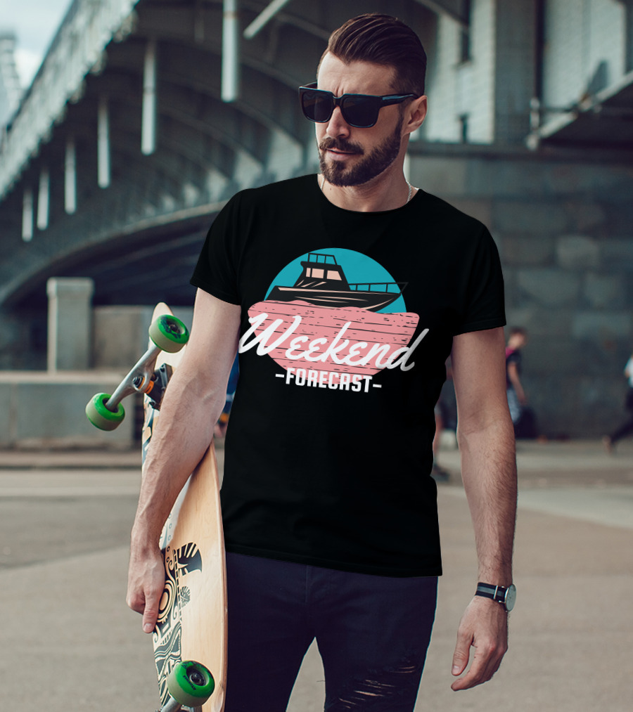 Weekend Forecast Boat On Water T-Shirt