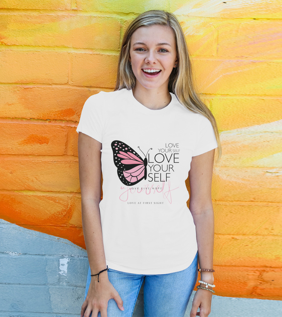 LOVE YOURSELF LOVE YOUR SELF Love Live Hope LOVE AT FIRST SIGHT T-Shirt