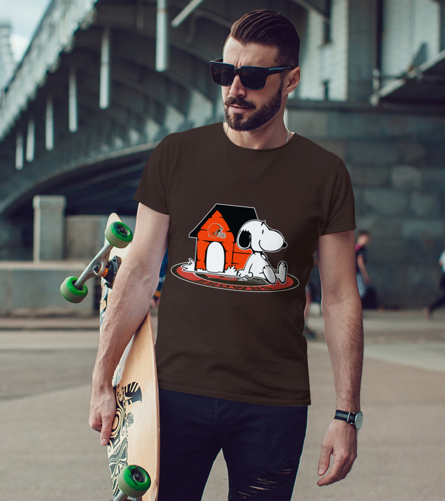 Cleveland Browns Football Fan Snoopy Now And Forever T-Shirt