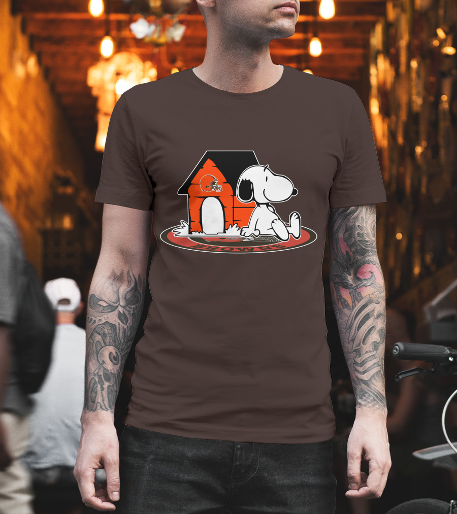 Cleveland Browns Football Fan Snoopy Now And Forever T-Shirt